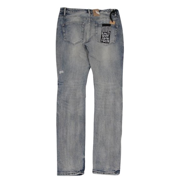 Ksubi Mens Jeans 36x32 Medium Wash Blue Chitch Half Way Slim Tapered Fit Denim - Picture 2 of 10